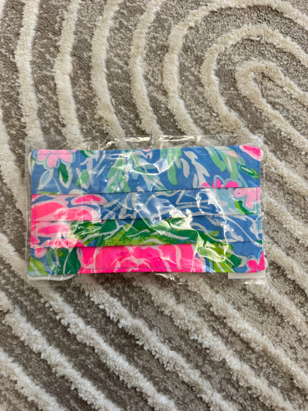 Lilly Pulitzer Zanzibar blue bunny business cotton blend face mask